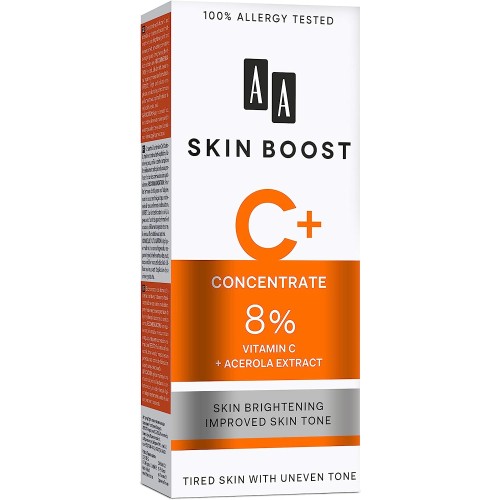 اي اي سكن بووست سي+ تركيز ٨٪ فيتامين سي مركز وخلاصة الأكيلورا | ٣٠ مل